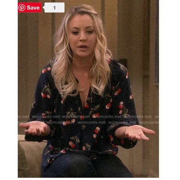 Joie Addie B Printed Silk Crepe De Chine Blouse Navy Novelty Cherry Print, S - Picture 4 of 7